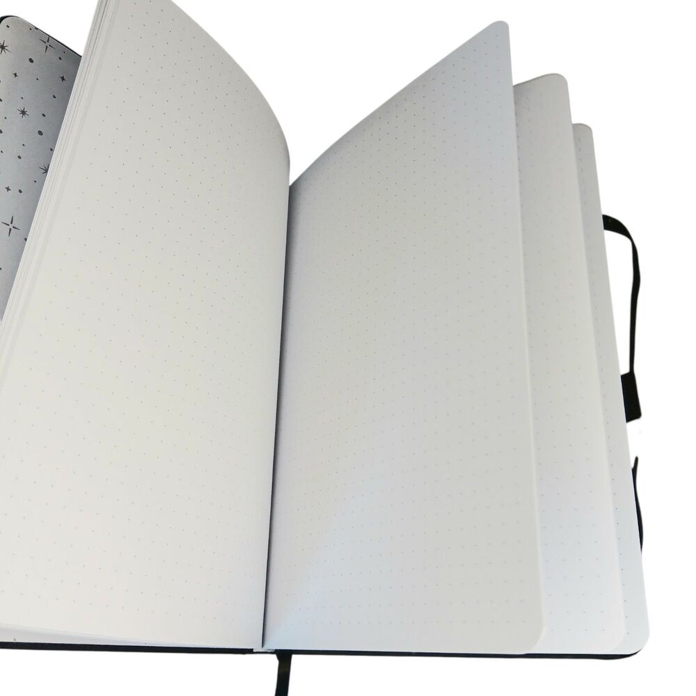 Archer & Olive Haunted Hollow Journal Black W/ Silver Moon & Stars Dot Grid New - Picture 8 of 15